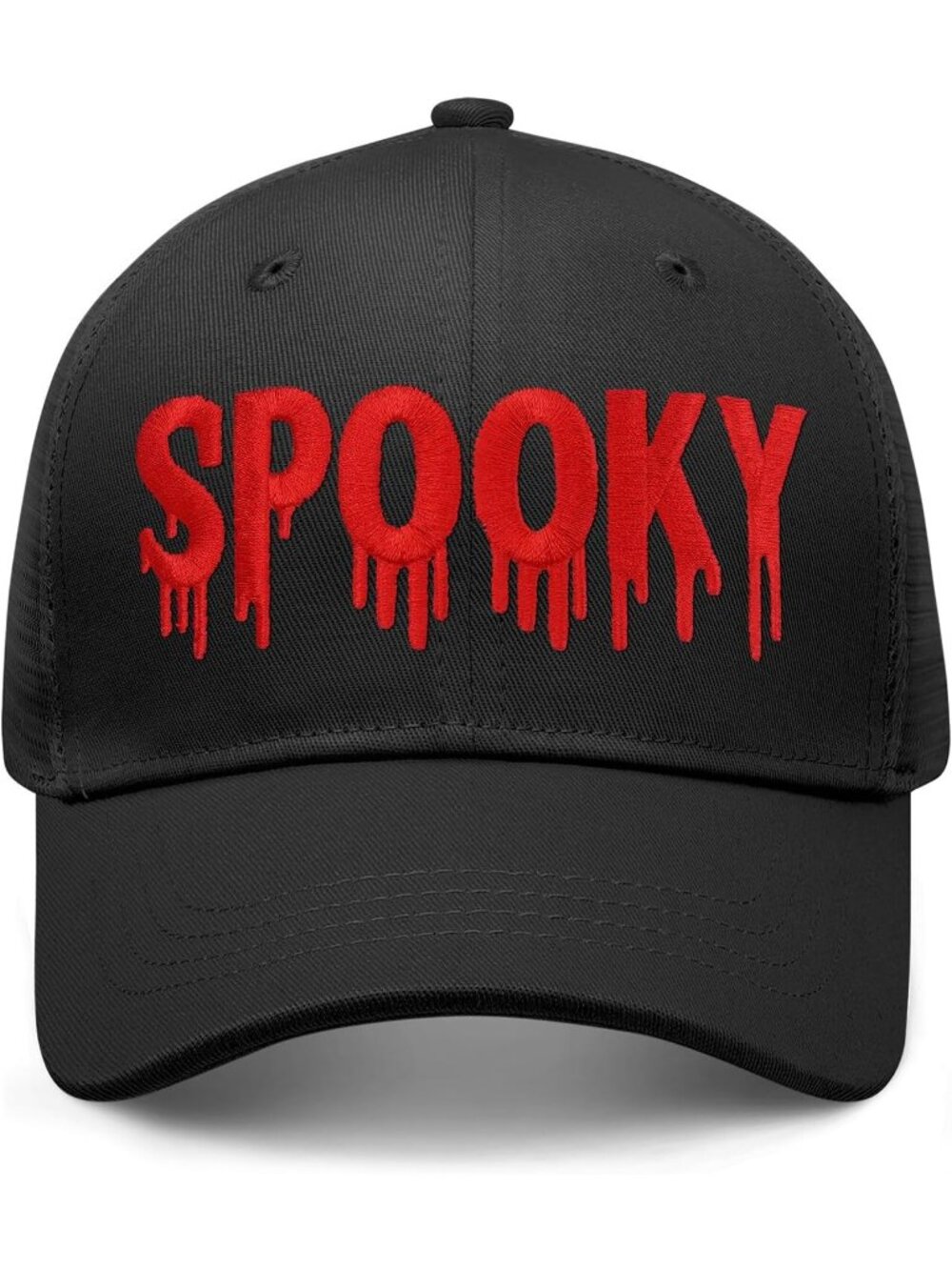Unisax's Black Halloween Embroidered Adjustable Washable Trucker Baseball Caps